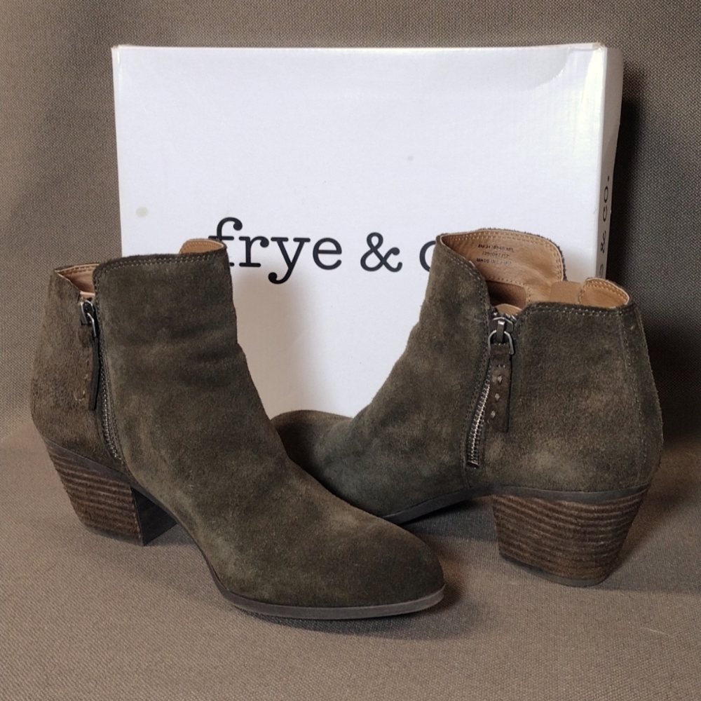 FRYE suede Judith double zip ankle boots